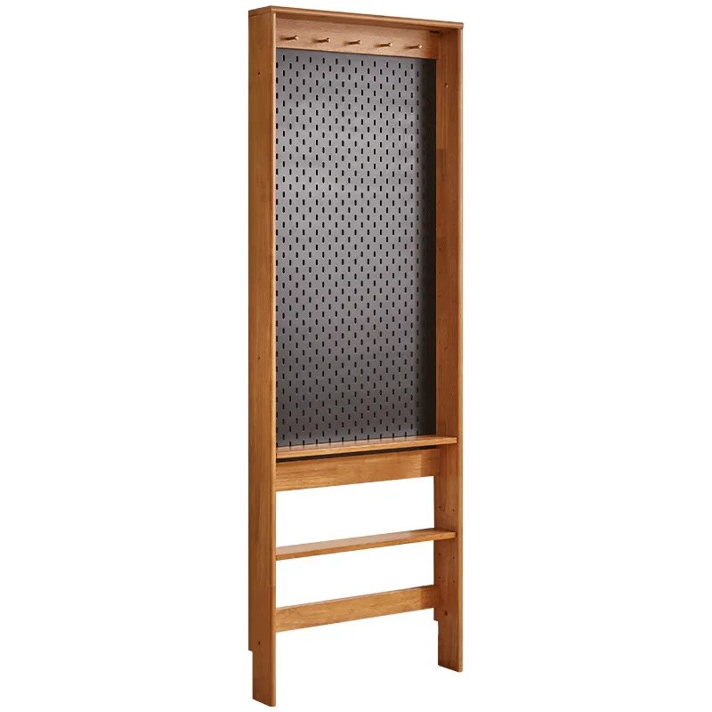Minimalist Solid Wood Hole Cheese Thin Cabinet Door Storage Layer Display Vertical Bookshelf