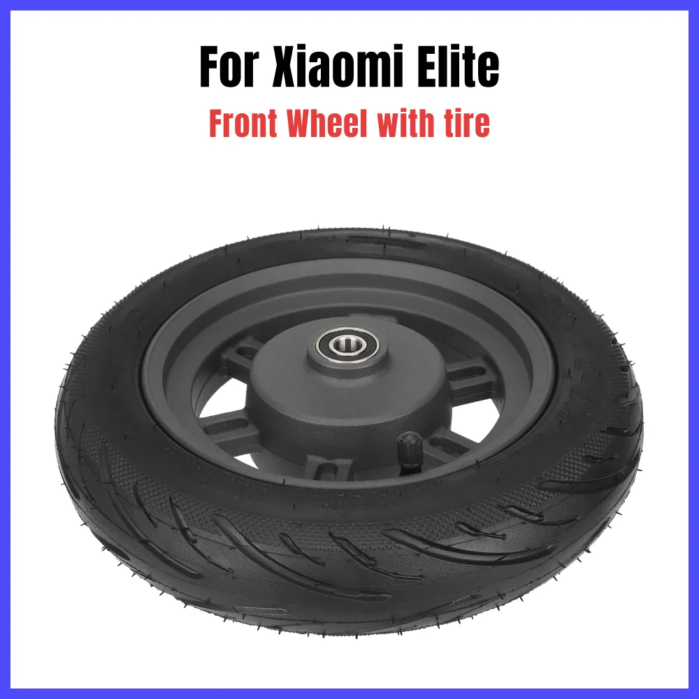 Rueda delantera original de 10 pulgadas para patinete eléctrico Xiaomi Elite, llanta con neumático sin cámara 60/70-6.5, piezas de repuesto