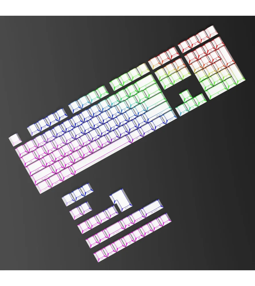 

132 keys Original factory height Suitable for wooting keyboard Folding light-transmitting keycap PBT material Micro-ground sand