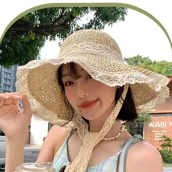 韓國手工草帽,日式清新小巧遮陽帽,適合春夏外曬。 8 最佳銷售 日本遮陽帽 - №8