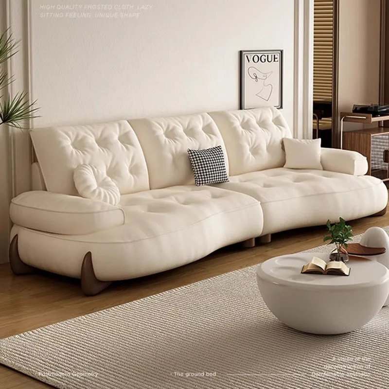 

Cozy Nordic Fancy Sofa Chairs Living Room Modern Relaxing Lounge Puffs Sofa White Designer Divano Soggiorno Di Lusso Furniture