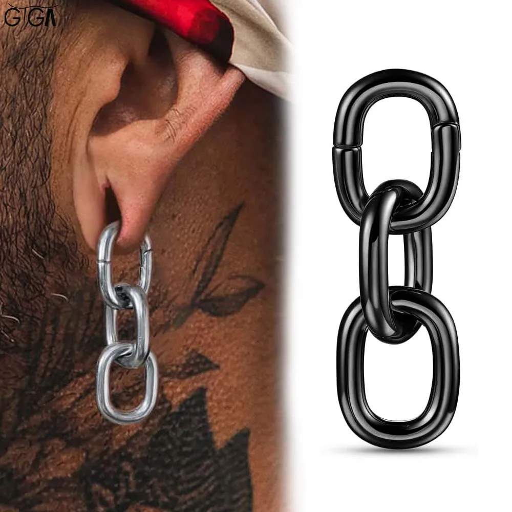 Giga 1/2 Stück 4mm (6g) Ketten-Ohrgewichte, Hänger, Gauges, Edelstahl-Plugs, Ohrläppchen-Expander, Körperschmuck, Ohrringe, Punk