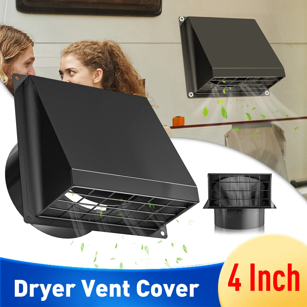

4 Inch Wall Vent Cap for Microwave Vent Range Hood Exhaust Vent Hood Kitchen Vent Exhaust Cover Exterior Microwave Stove Vent