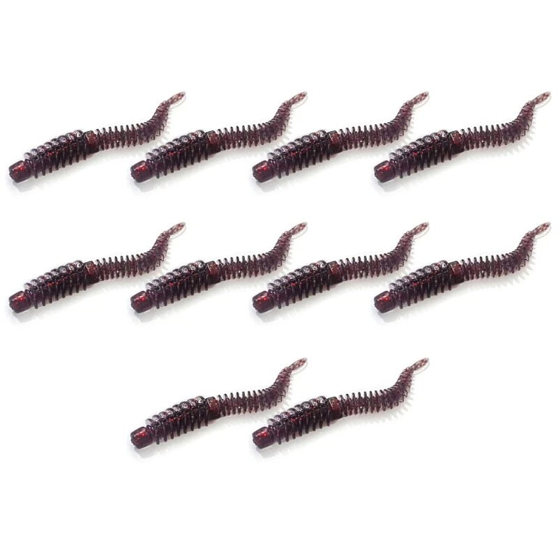 10 Pieces Soft TPE Fishing Lures Worm Baits Jigging Wobbler Fishing Lures Artificial Swimbaits for Saltwater Fishing