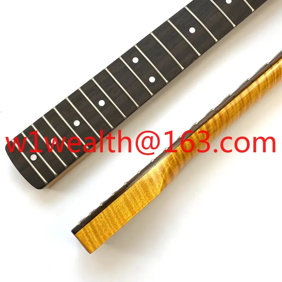 21 Pin Saint Guitar Neck Vintage Tone Tiger Flame Maple Electric Guitar Neck with Mahogany Fingerboard