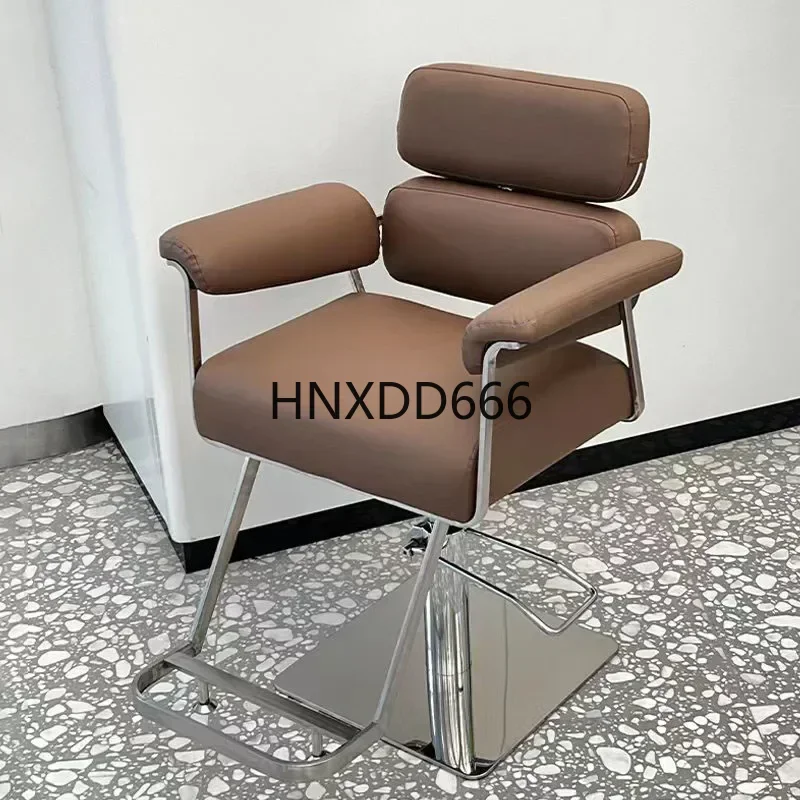كرسي صالون مريح من الفولاذ المقاوم للصدأ موديلات جديدة بسيط على الطراز الأمريكي كرسي حلاق مريح لصالون التجميل أثاث منزلي سيلا حديث #4
