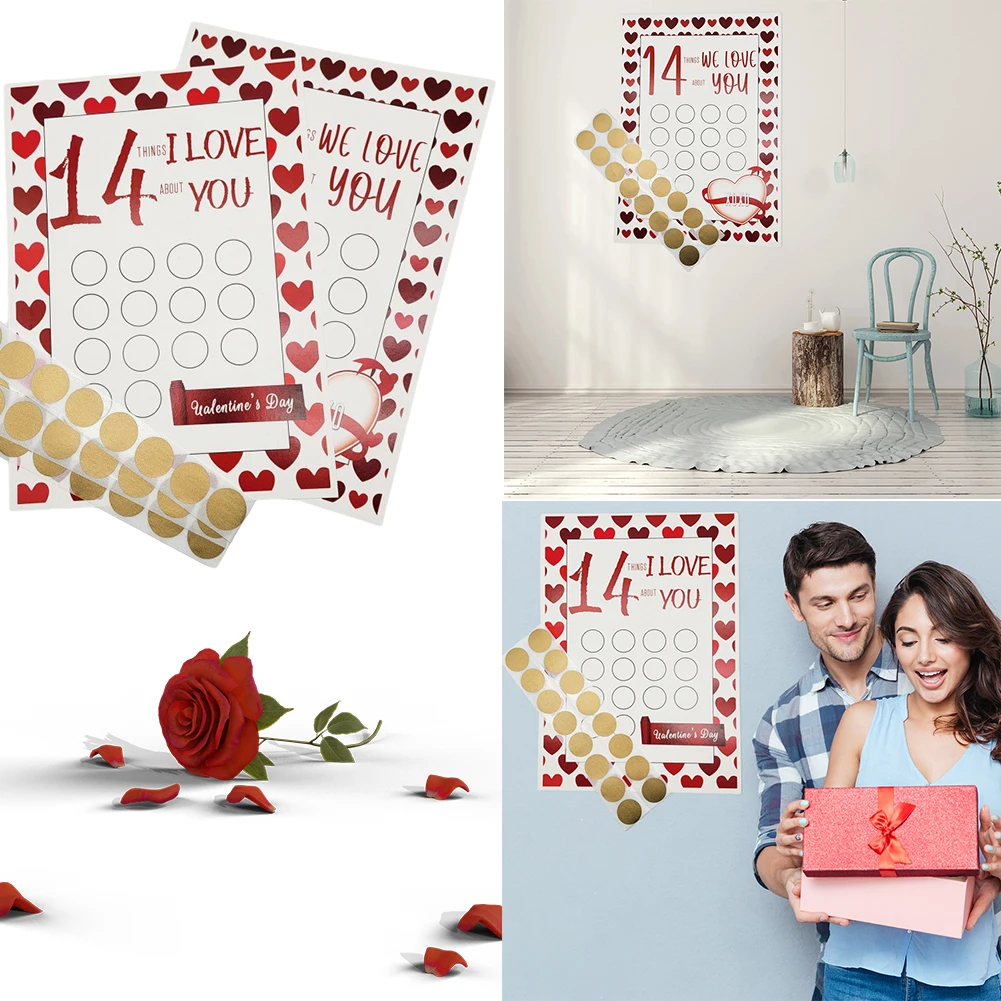 Valentine's Day Scratch Off Card 14 Things About I Love You Scraper Cards Scratching Card Birthday Wedding Anniversary Gifts