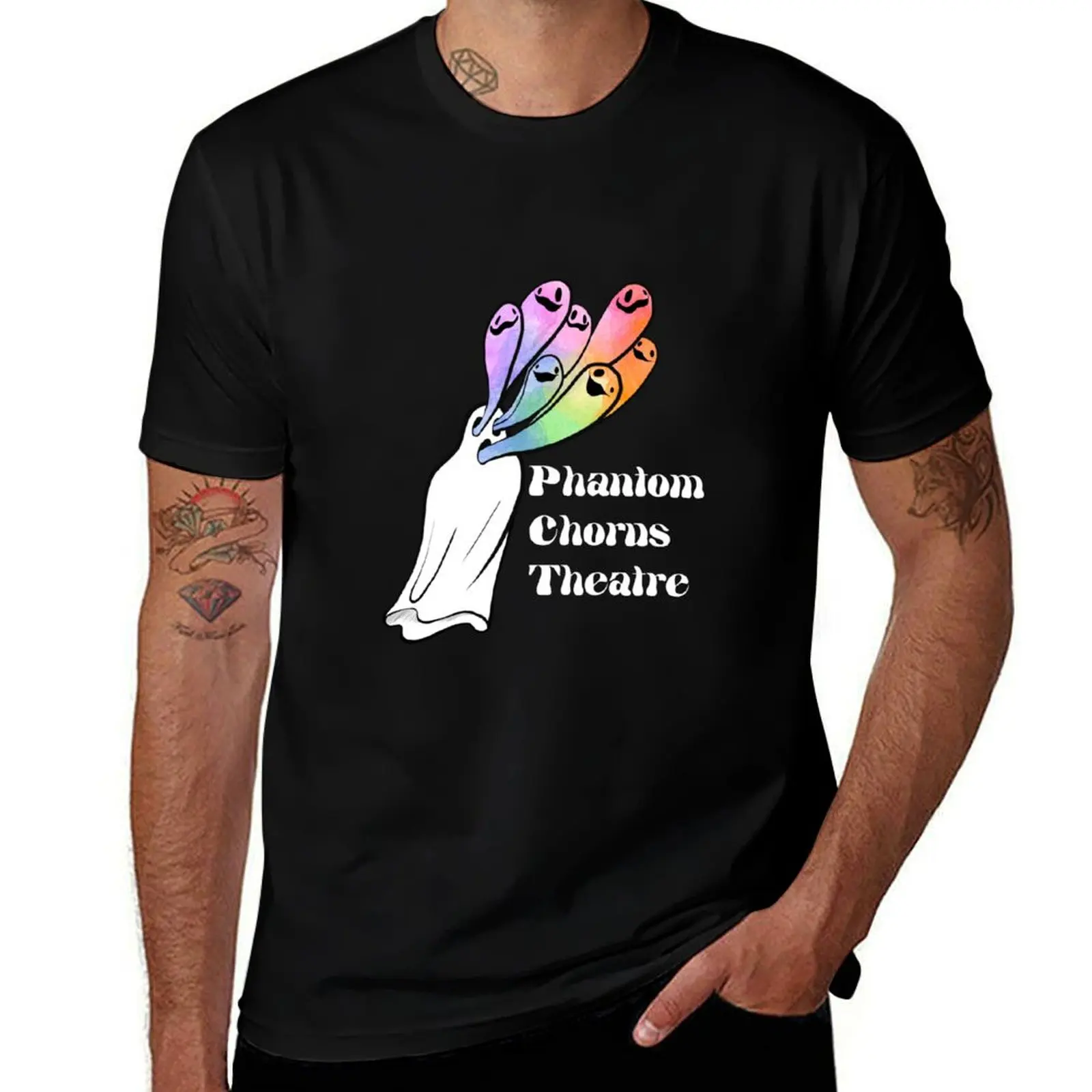 Phantom Chorus Theatre logo (white text) T-Shirt g man t shirts for men T-Shirt