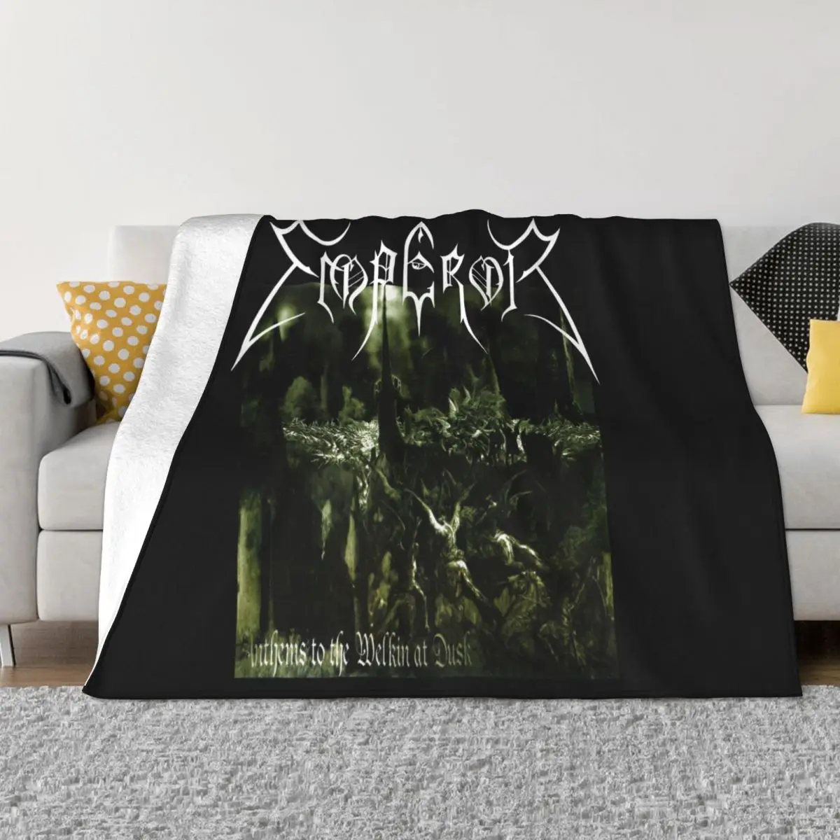 Official Emperor Anthems Black Metal Band In The Nightside Music Album M Throw Blanket