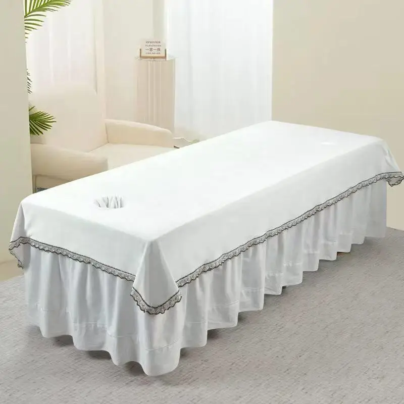 Thickened Massage Bed Sheet for Beauty Salon Spa Warmth Assurance Pure Color Bed Skirt Chinese Style Quality Material