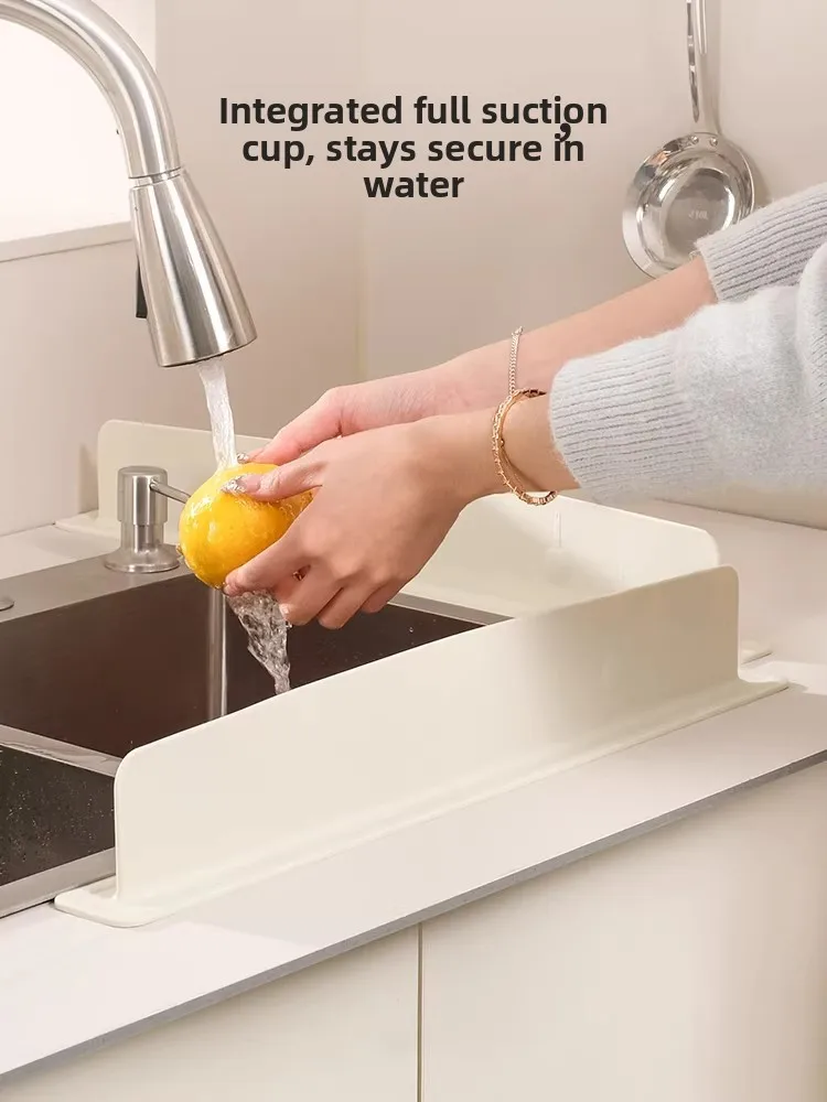 

Kitchen Sink Splash Guard Silicone Water Barrier Pad Dishwashing Vegetable Washing Countertop Handwashing Basin Waterproof Strip