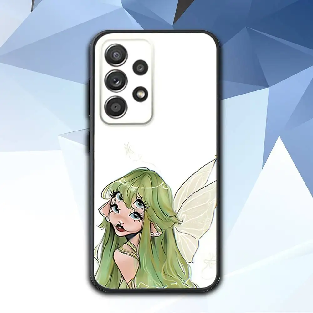 M-Melanie M-Martinez Capa de telefone para Samsung S 25,24,23,22,30,21,10,9,Ultra,Plus,Lite,FE,4,5 G Capa preta macia