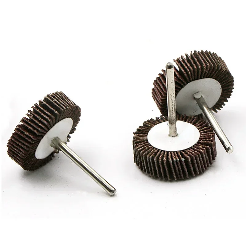 เล็ก ใหม่ 80 #   3.17mmsand กระดาษล้อแกน Mop ขัด Bits ติดตั้ง Flap ล้อ Bits Mops-ล้อแกนบดบล็อก Peelin