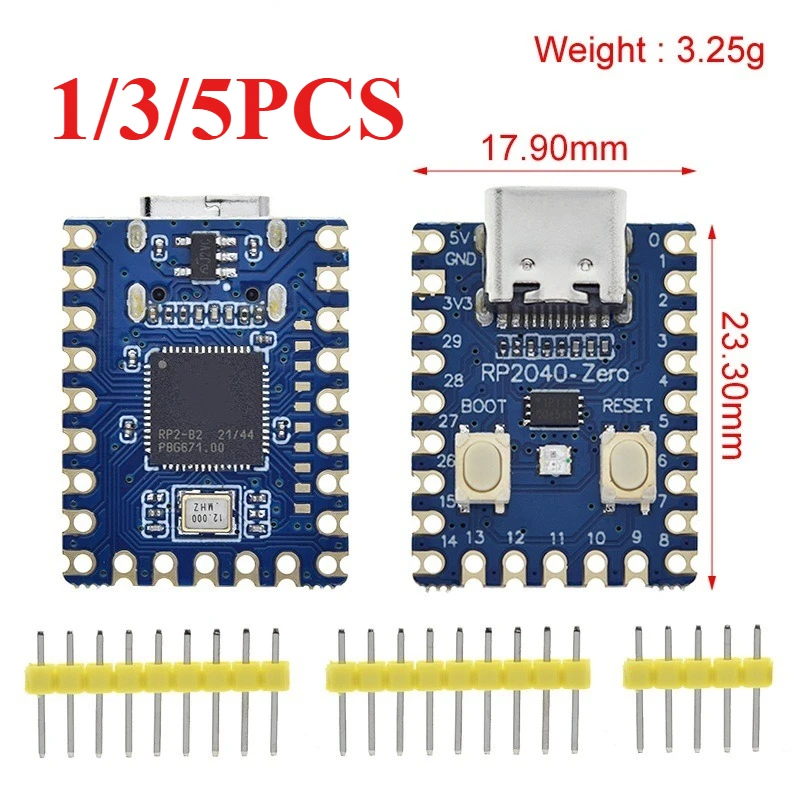 Module de carte de développement PICO pour microcontrôleur Raspberry Pi RP2040-Zero RP2040, processeur double cœur Cortex M0 +, 2 mo de mémoire Flash