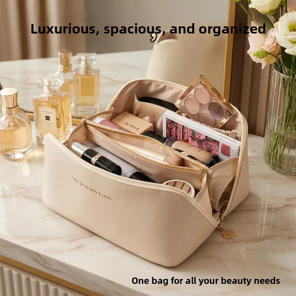 Large Capacity Portable Handheld Travel Makeup Bag New 2026 Cosmetic Brush Storage Bag High End Toiletry Bag for Outings