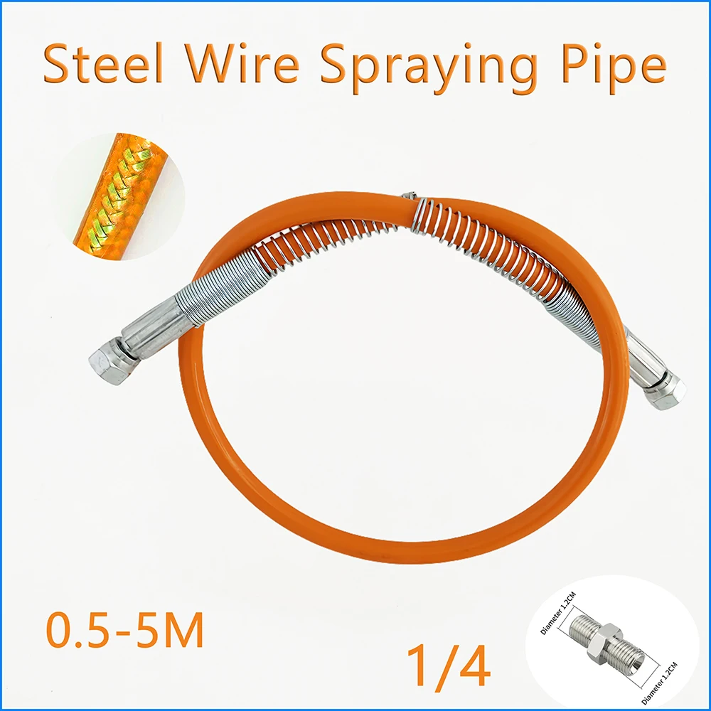 

Orange 1/4 Steel Wire Pipe Explosion-Proof Flexible High-Pressure Airless Spray Paint Pipe Universal Spraying Machine