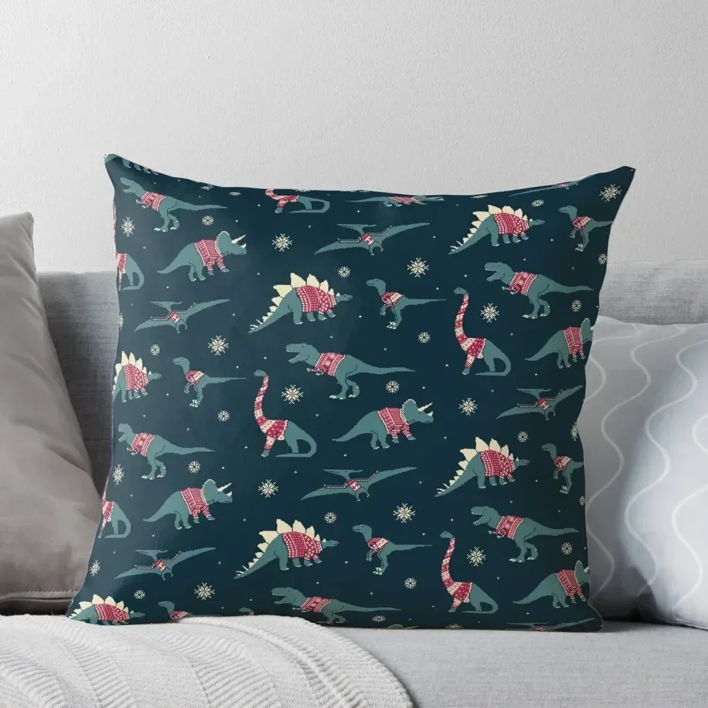 

Dinos In Sweaters Throw Pillow Christmas Pillowcase Christmas Pillows pillow