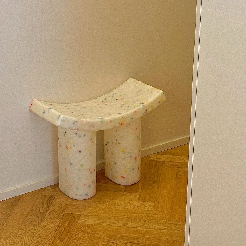 Shoe change stool door home entrance stool adult bedroom pedal stool cute creative curved bench living room