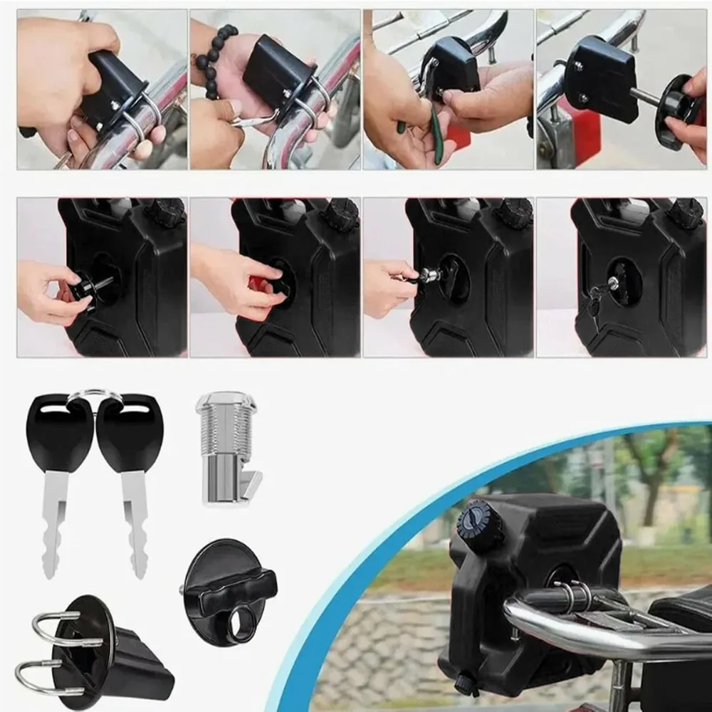 Upgraded 5L Capacity Fuel Tank Lockable With Keys Portable Fuel Tank Thick Walled Plastic Backup Fuel Container Motorcycle