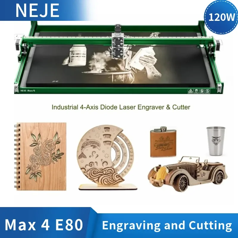 

2023 NEW NEJE Max 4 A40640 80W CNC Laser Engraver 4-Axis Industrial Laser Cutter for Metal Engraving Wood Cutting Mark Tool