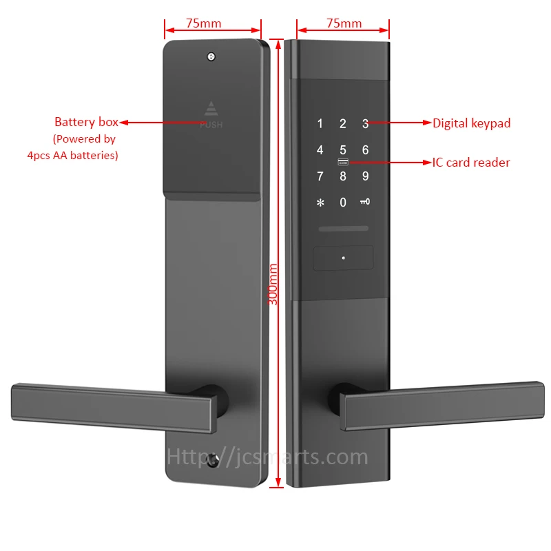 Bluetooth Wireless Digital Electronic Smart Lock TTlock App Home Intelligent keypad Password Door Lock on Wooden door