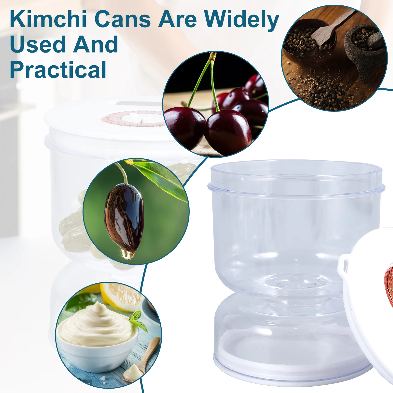 Pickle Jar Home Kitchen Dry and Wet Separation Pickle Jar Hourglass Pickle Sealed with Air Drain Flip Pickle Storage Container