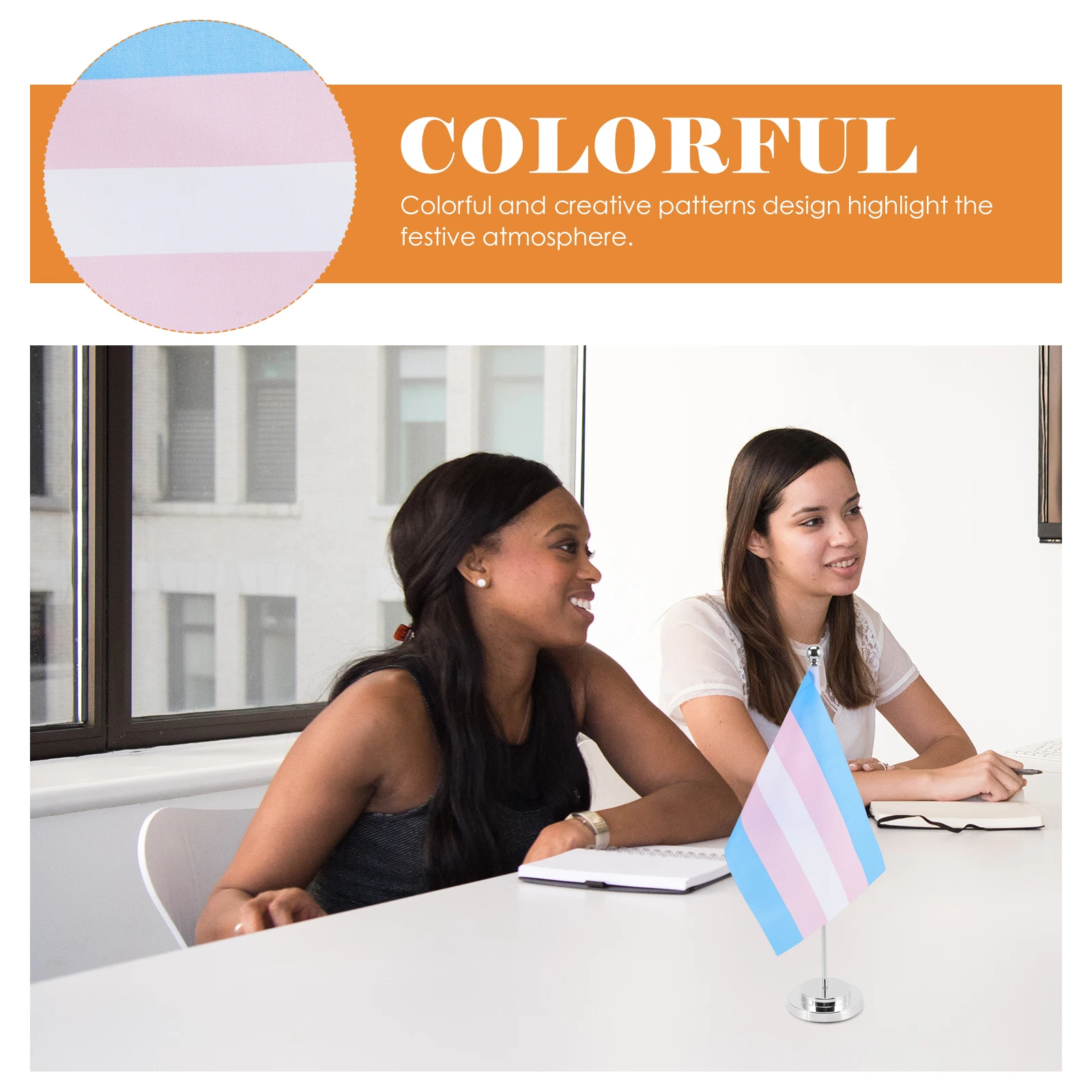 

Party Table Office Desk Decor Stand Banner Flags Polyester Cloth for Garden