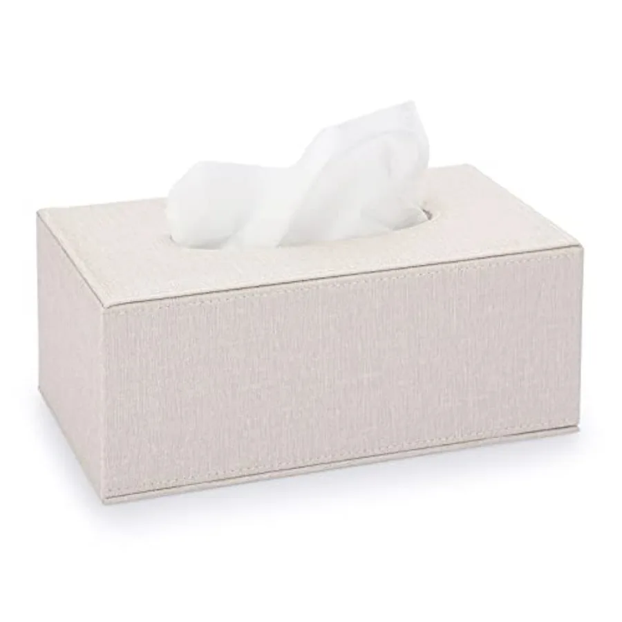 

Tissue Box Cover Rectangle Linen Tissue Box, Stylish Tissue Box Holder with Magnetic Bottom, Decorative Tissue Cover for Bathro