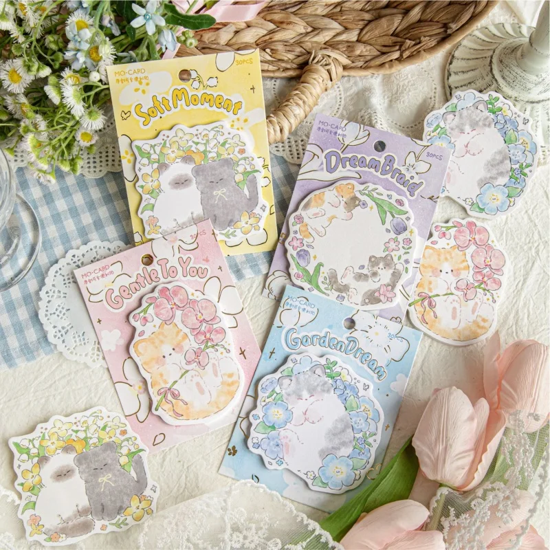 24pcs-lot-kawaii-flower-cat-memo-pad-sticky-notes-cute-n-times-stationery-label-notepad-bookmark-post-school-supplies