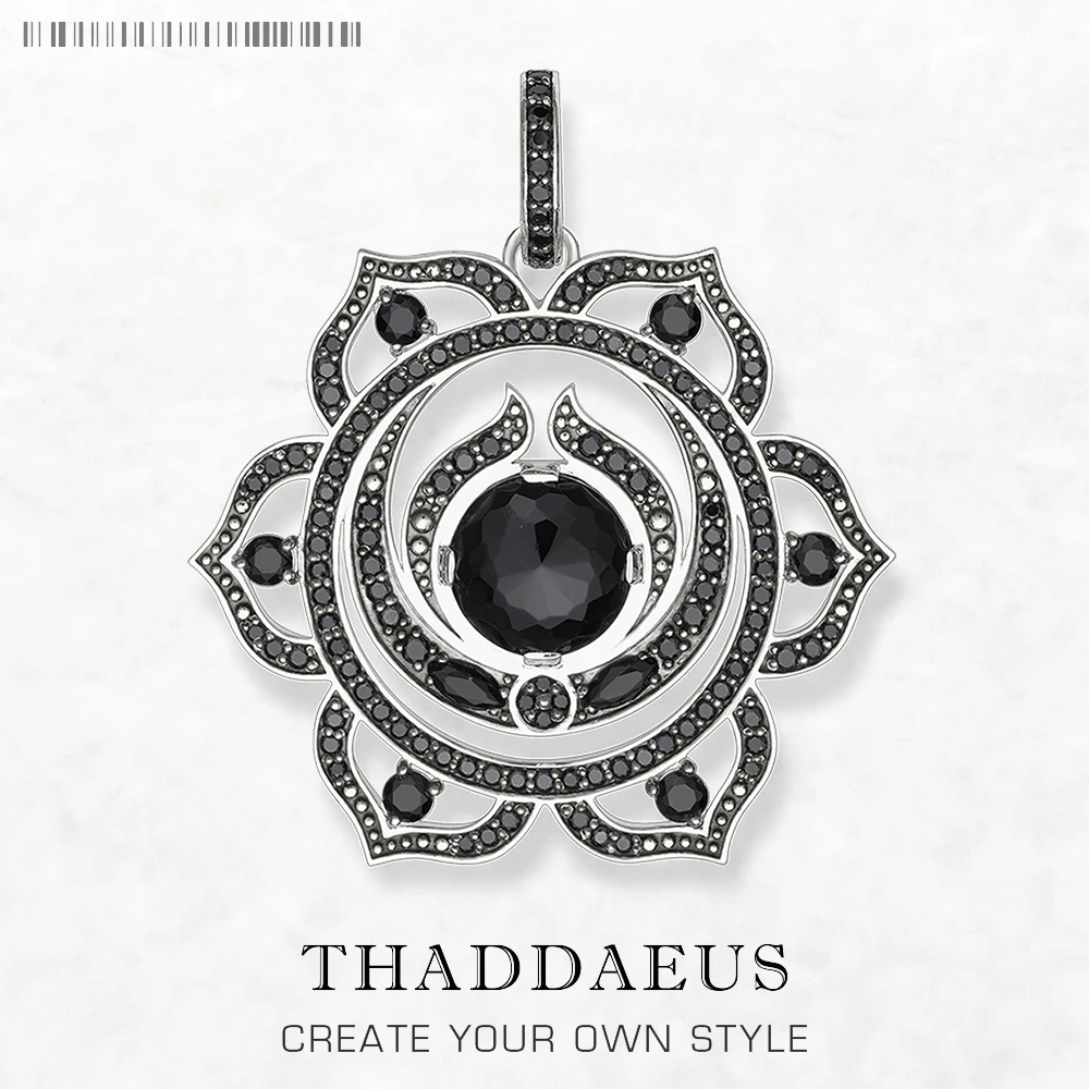 Pendant Black Splenic Chakra Swadhisthana New Jewelry 925 Sterling Silver Accessories Gift For Women