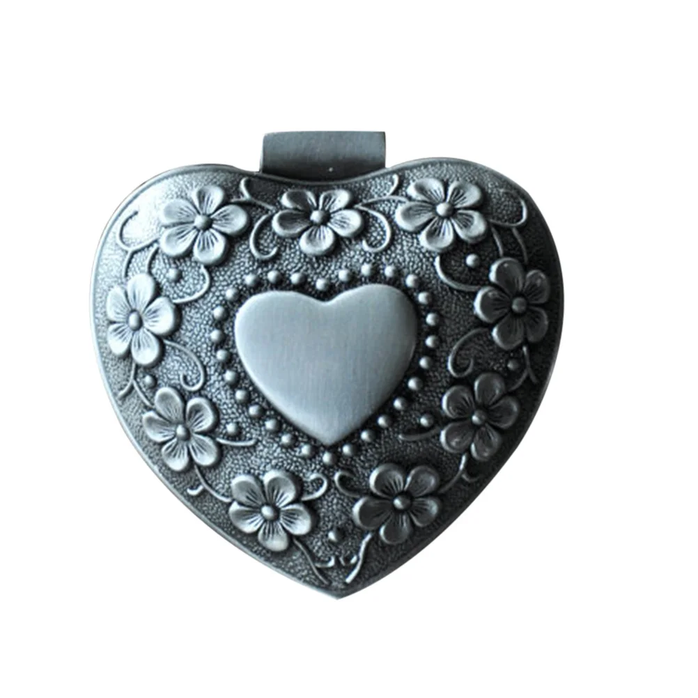 

Металлическая шкатулка для драгоценностей в форме сердца, резной футляр для хранения из сплава с цветком для колец, браслета, серег, винтажный подарок, декор, ювелирные изделия