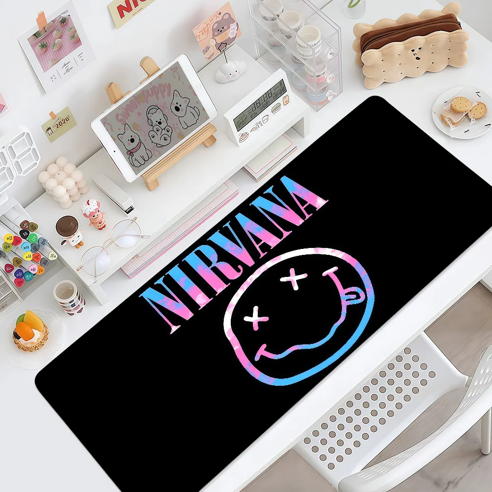 N-Nirvana Mouse Pad Oil MousePad Non-slip Lockedge Office Student Stained Gaming Thickened Large Writing Band Pad Rock Cushion