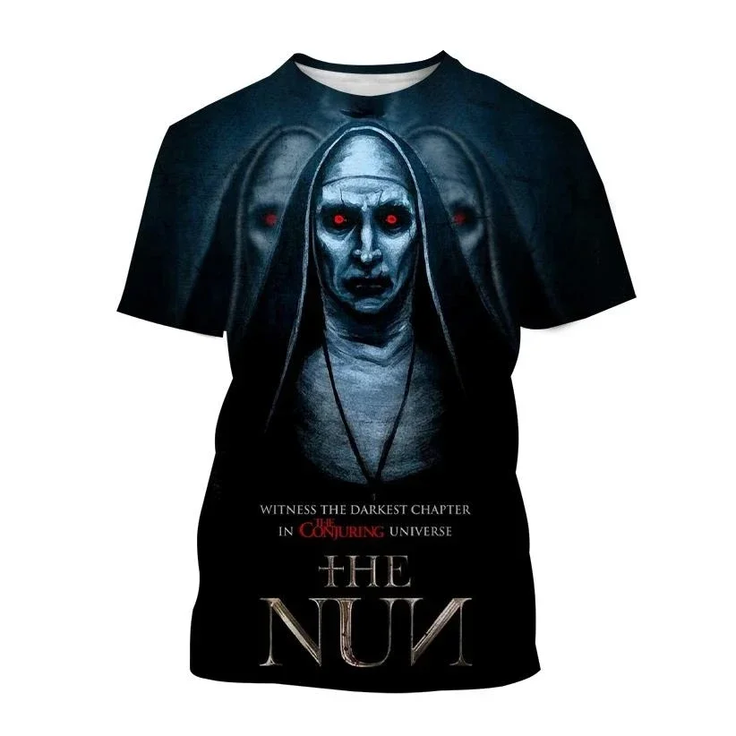 New Halloween fashion Ghost Valak horror movie nun 3D printed T-shirt, holiday T-shirts for men and women, casual T-shirts for k