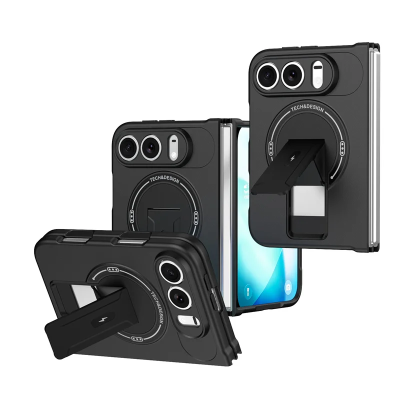 For Apple iPhone Duo Skin Feel Kickstand Phone Shockproof Case For iPhone Fold Stand Protect Soft Bumper Cover For iPhone Ultra