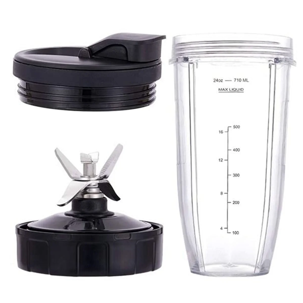 For Ninja Blender Replacement Parts 24Oz Cup 7 Fins Extractor Blade, for Nutri Ninja Auto IQ BN801 SS101 BL480-30 BL641