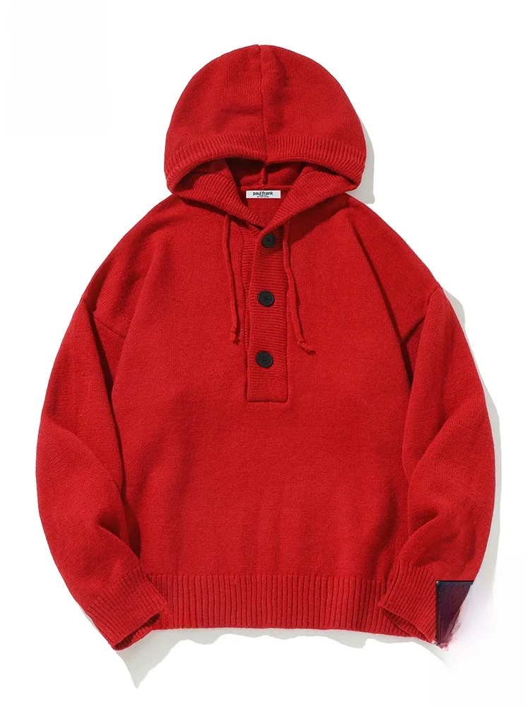 

PaulFrank Red Lazy Sle Knitted Sweater for Men Monkey Year Design Comfortable Soft Material Long Sve Casual Wear