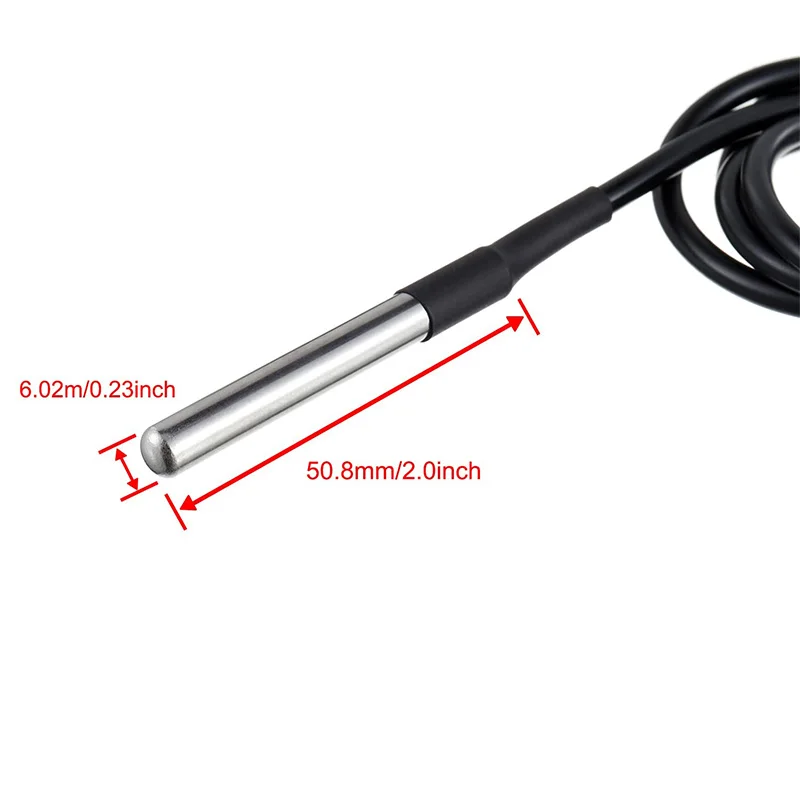 DS18B20 Pacote de aço inoxidável 1 metro/3 metros à prova d'água 18b20 cabo sonda sensor de temperatura