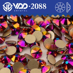 VDD 173 Metal Rose Mauve SS16-SS30 2088 Crystal Rhinestones 8 Big 8 Small Flat Back Diamond For DIY Crafts Nail Art Decorations