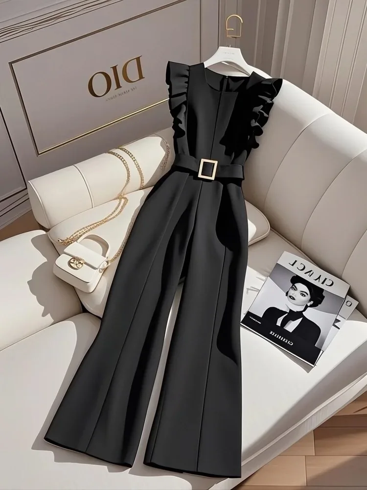 

2025 New Black Jumpsuit, Unique Aura, Classy, Exquisite Elegant, Slimming Look One-Piece Jumpsuit