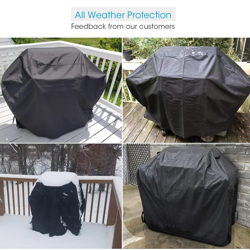 

Black Waterproof BBQ Cover Outdoor BBQ Accessories Grill Cover Anti Dust Rain Gas Charcoal Electric Barbeque Protective Cover