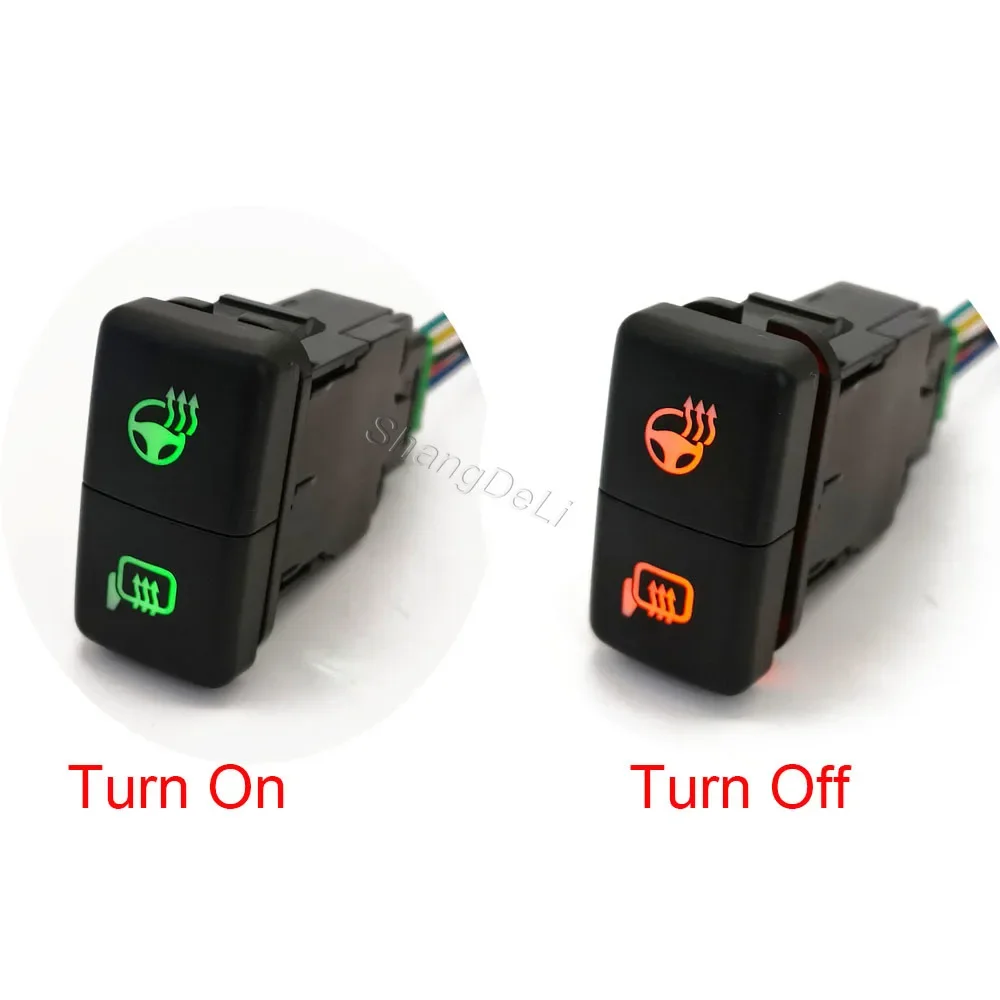 12v carro led luz volante calor asa lateral espelho retrovisor interruptor de botão aquecido para toyota hilux prado 120 fj cruise