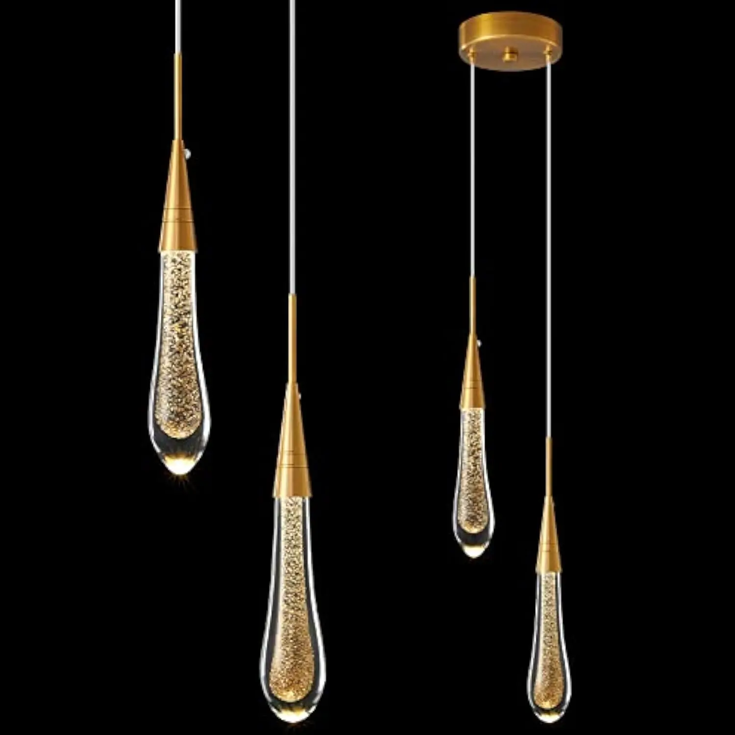 

Pendant Lights Kitchen Light Fixtures Dimmable Led Modern Gold Pendant Light Mini Teardrop Crystal Pendant Lighting for Kitche