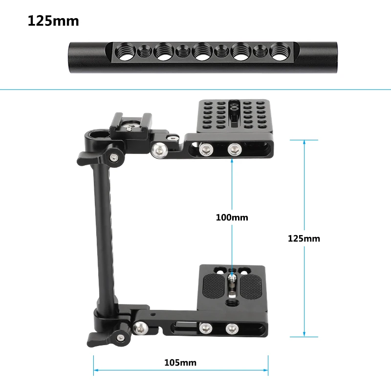 HDRIG składana klatka na aparat c-frame z płytą górną typu ser i płytą podstawową do lustrzanek cyfrowych Canon / Nikon / Sony / Panasonic
