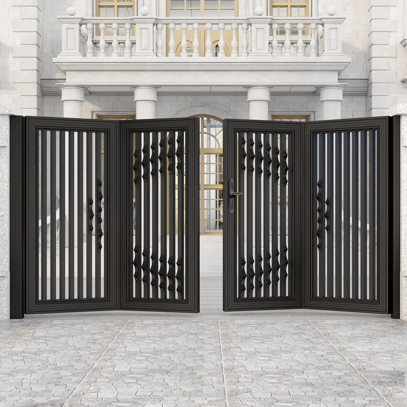Customization Remote Control Exterior Aluminum Garden Gate Waterproof Folding Gate  Automatic Electric Main Entrance Gates