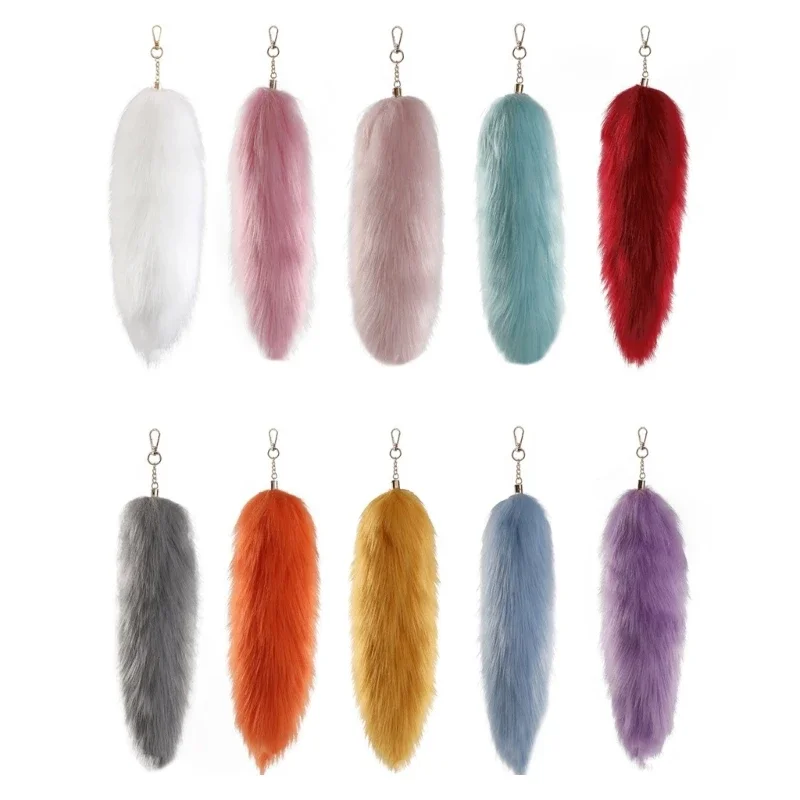 

Foxes Tail Keychain Furry Wolf Tail Keyring Cosplays Toy Foxes Costume Bag Hangings Charm Pendant Handbag Accessorise