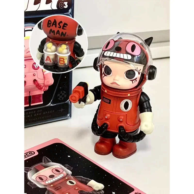 Authentic Blind Box Mega Series 100% Space Molly Jasmine 3rd-Generation Pvc Handmade Desktop Ornament Collection Birthday Gift