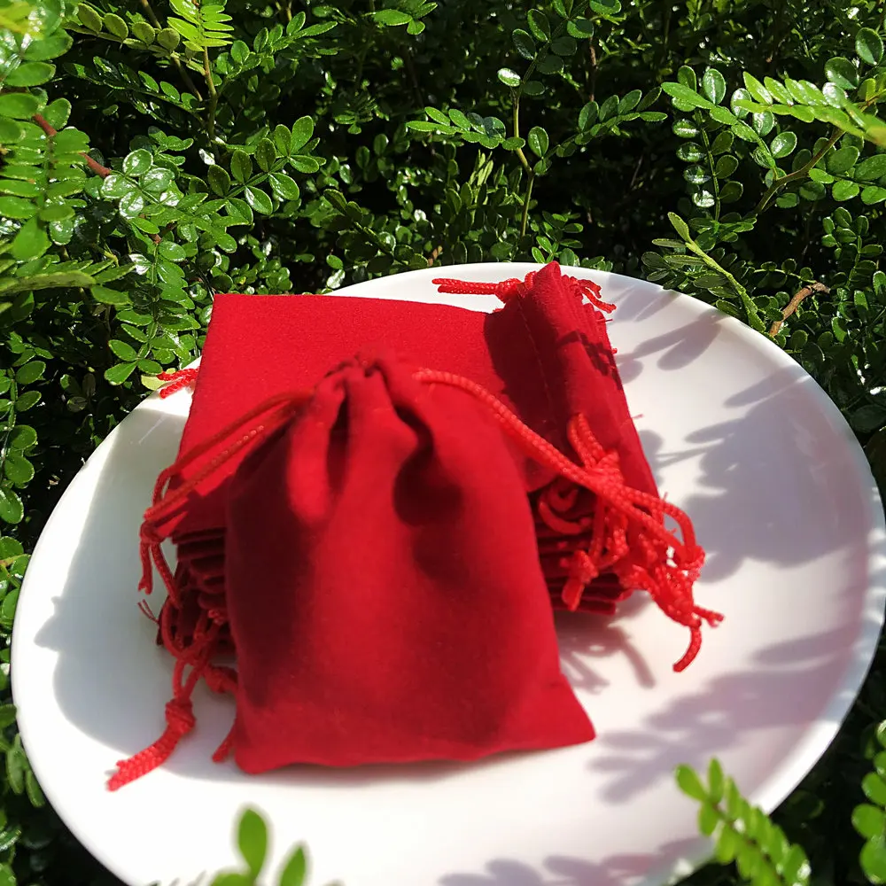 200 Pieces Velvet Dust Bag Black Multi-Color 10x12 Cm 7x9 Cm 5x7 Cm Drawstring Gift Packaging Small Jewelry Storage Bags