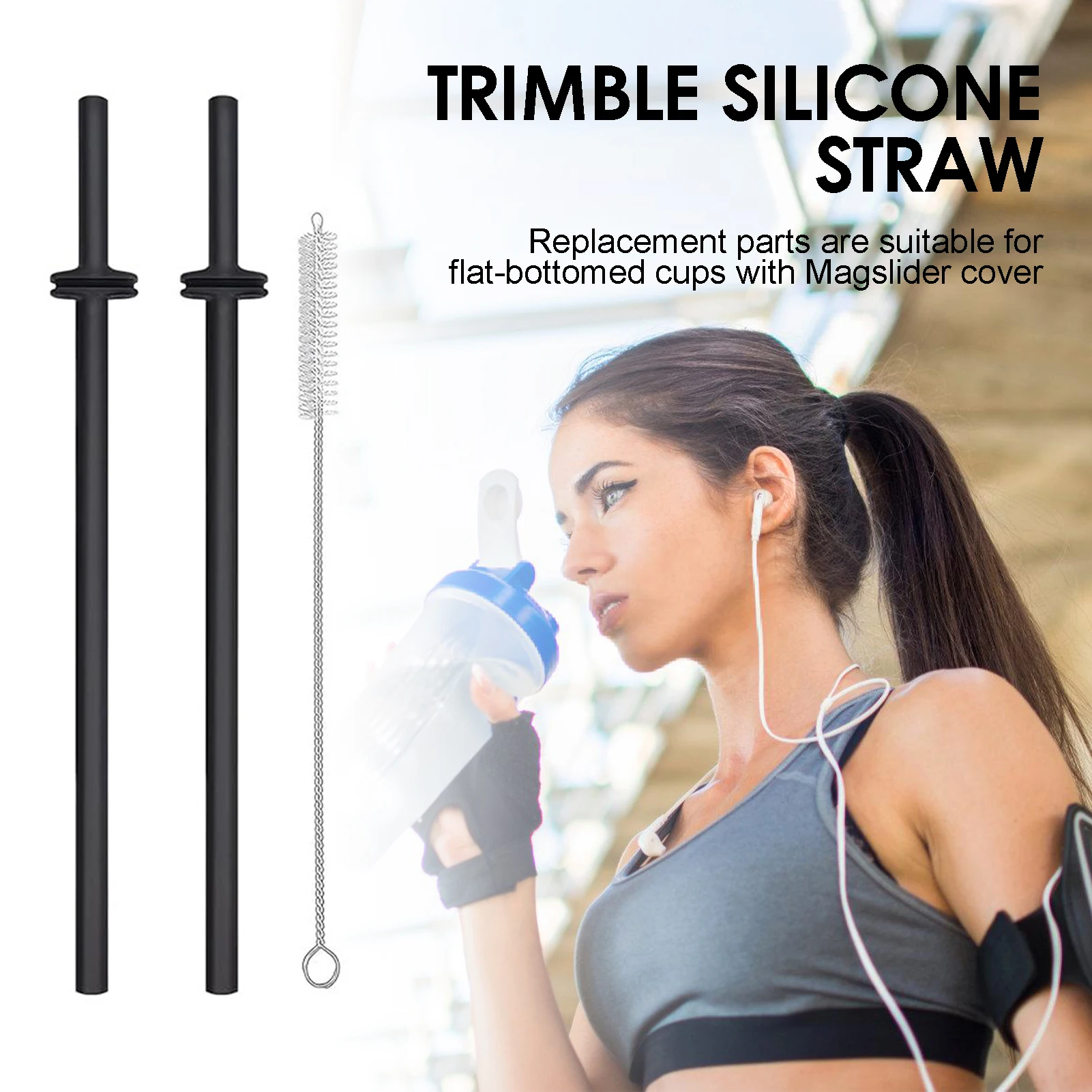 Silicone Straws for 30 20oz Tumblers Adults Reusable Flexible Trimable Drinking Tubes with Brush BPA Free Durable
