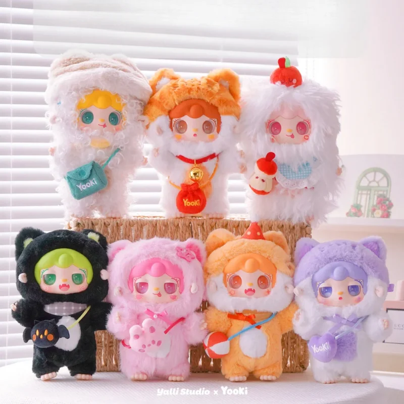 Caixa cega genuína yooki 2 geração meowmeow série do jardim de infância bonito figura de ação brinquedos kawaii anime figuras bonecas brinquedo presente