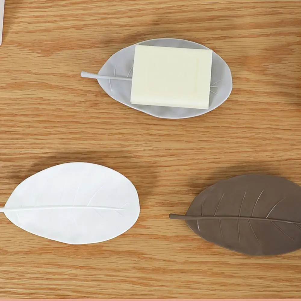 Creative Leaf Shape Soap Dish Simple Household Bathroom Travel Soap Storage Box Holder Stand Tray Case